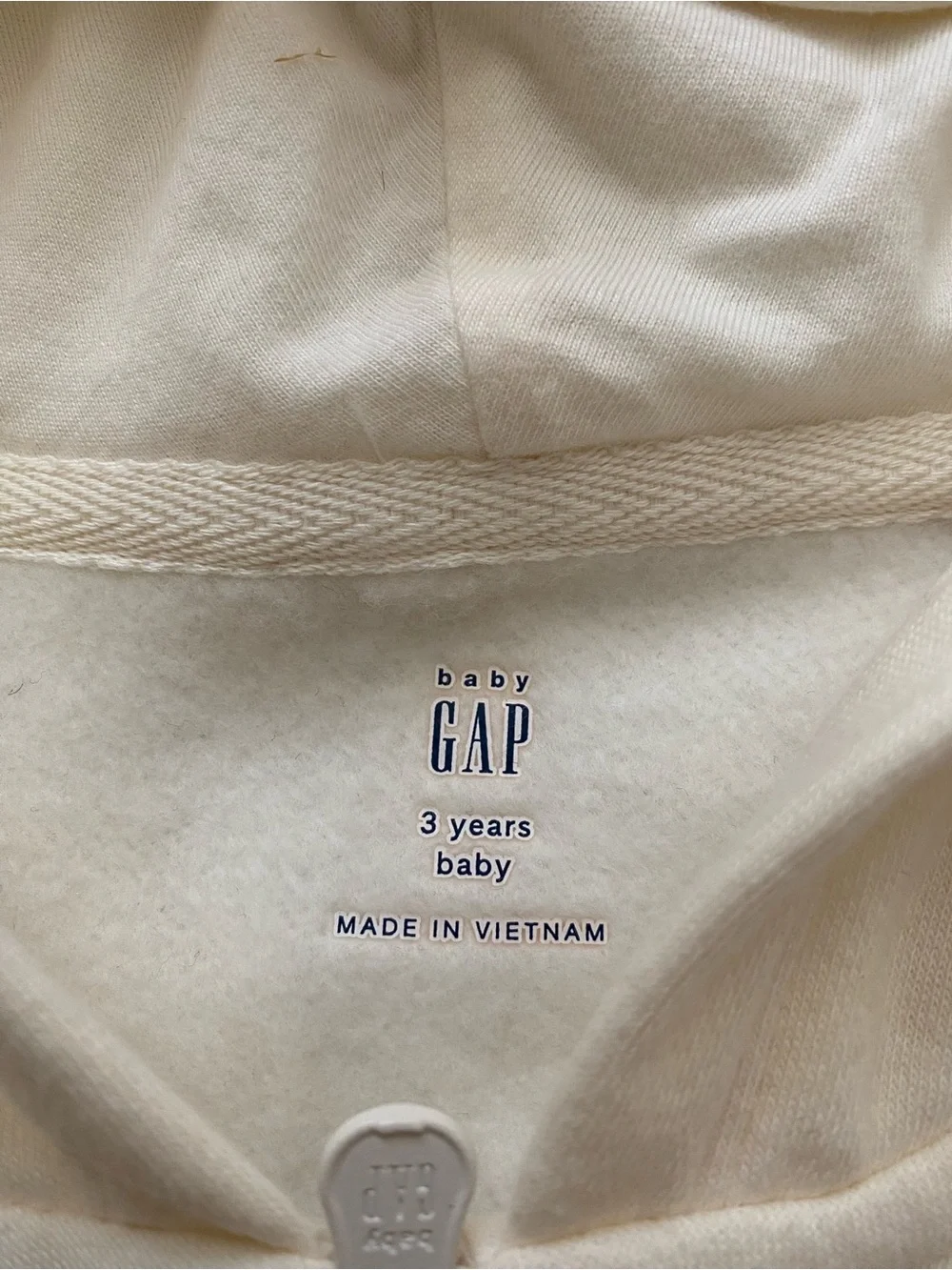 GAP Cream Hooded Zip-Up Sweatshirt for Kids